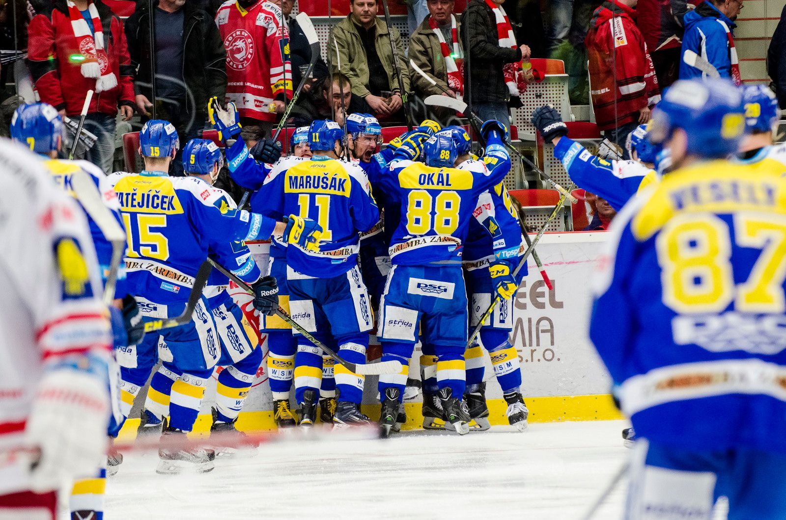 Třinec - Zlín, třetí předkolo play off 2016.