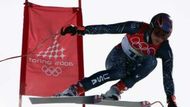 Bode Miler na trati olympijského sjezdu.