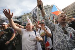 Policisté obvinili muže, který při demonstraci SPD na Václavském náměstí hajloval