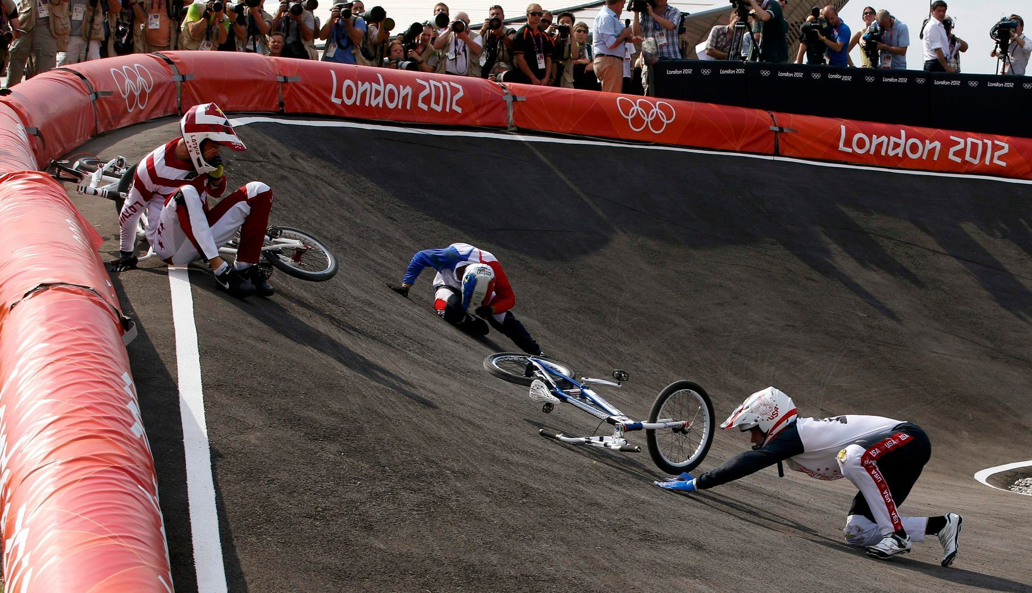 Kolize a havárie v bmx na OH 2012