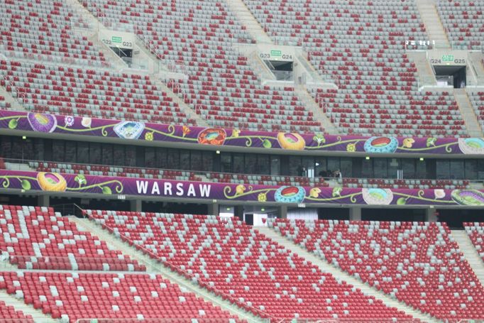 Polský Národní stadion ve Varšavě před utkáním Česká republika - Portugalsko během Eura 2012.