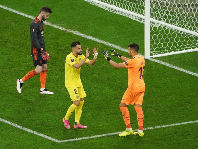 Soccer Football - Europa League Final - Villarreal v Manchester United - Polsat Plus Arena Gdansk, Gdansk, Poland - May 26, 2021 Villarreal's Mario Gaspar celebrates with