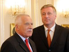Prezident Václav Klaus s šéfem ODS Mirkem Topolánkem.