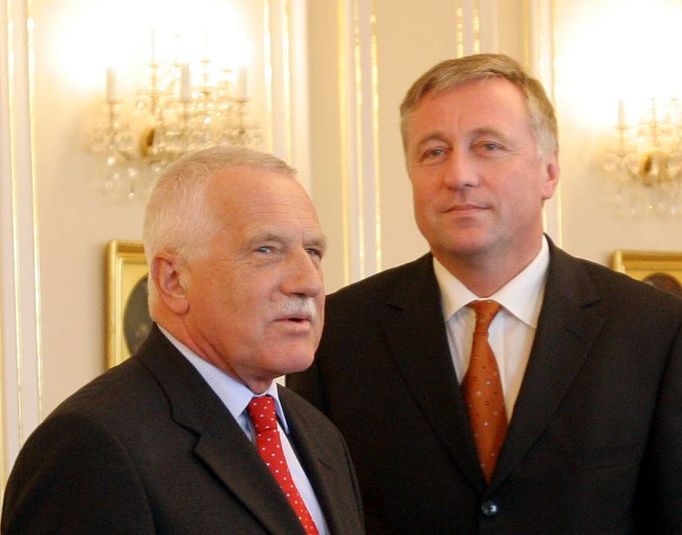 Prezident Václav Klaus s šéfem ODS Mirkem Topolánkem.