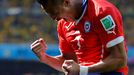 MS 2014, Brazílie-Chile: Alexis Sánchez slaví gól