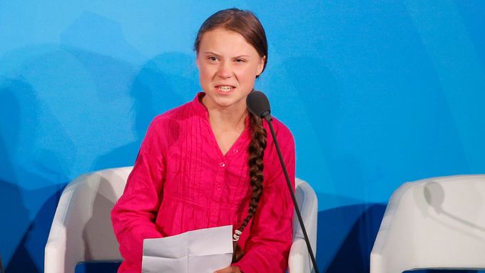 Švédská aktivistka Greta Thunbergová na klimatickém summitu OSN.