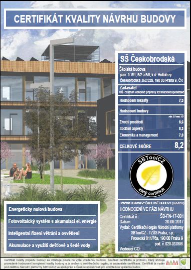 Revitalizace střední škola Centrum odborné přípravy technickohospodářské Praha