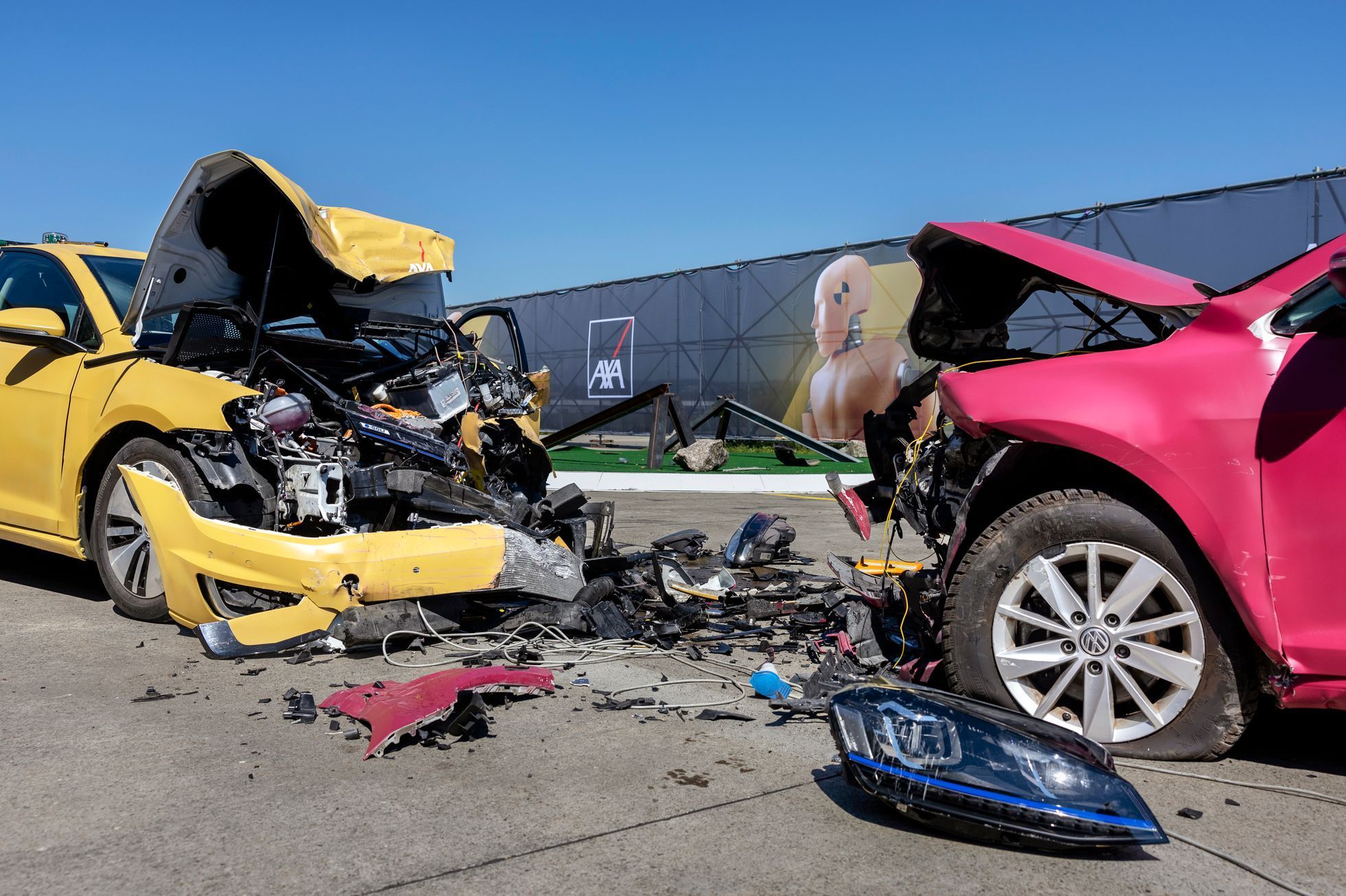 Crashtest elektromobilu, požár elektromobilu