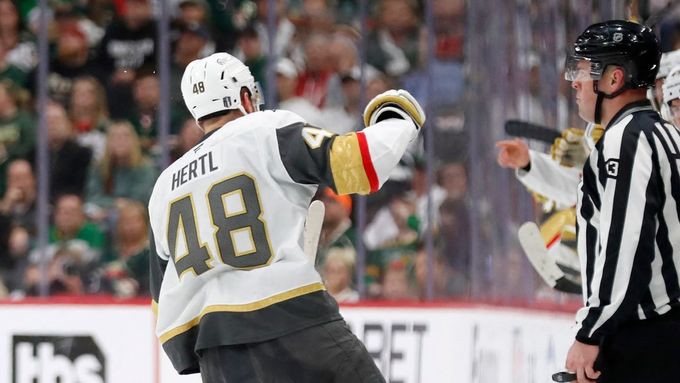 Gól a nahrávka Tomáše Hertla v zápase play off NHL Minnesota - Vegas