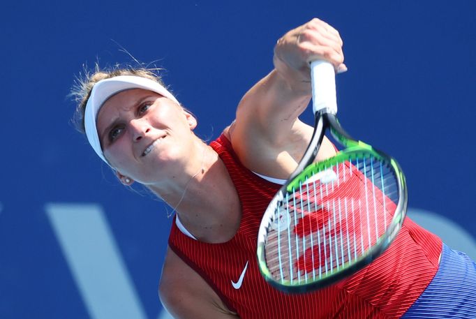 Markéta Vondroušová ve čtvrtfinále OH 2020 proti Paule Badosaové