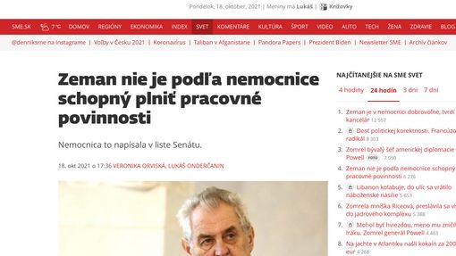 Miloš Zeman zahraničí reakce média