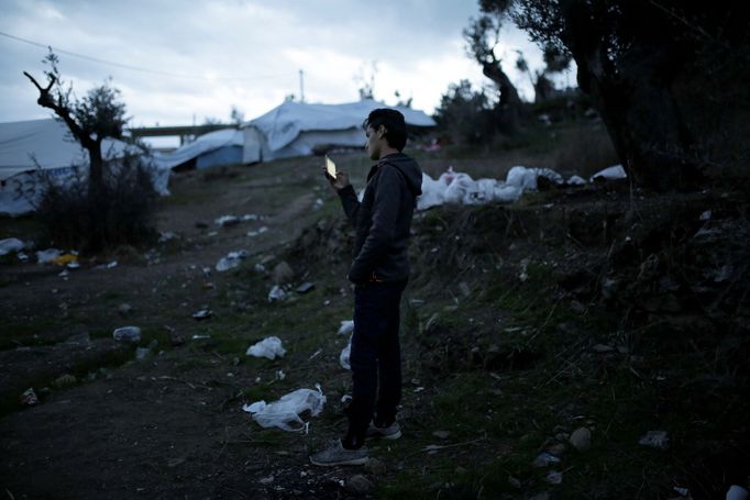 Život migrantů na řeckém ostrově Lesbos.  Rok 2017.