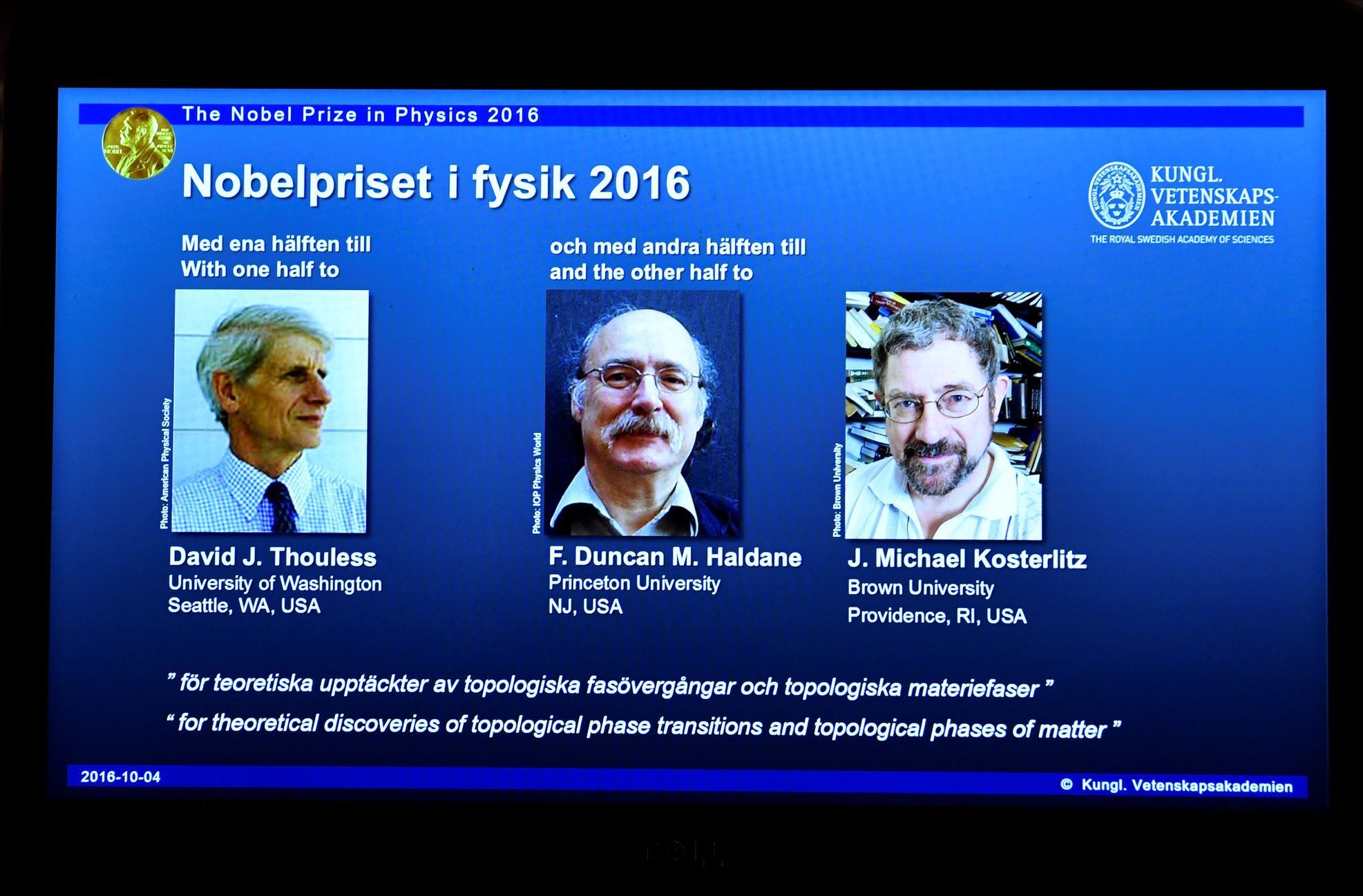 Nobelova cena za fyziku 2016