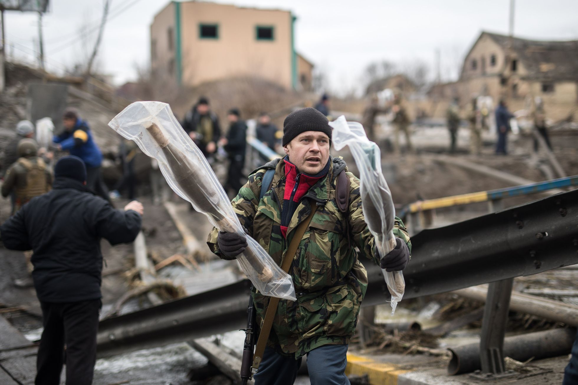 Irpiň, Kyjev, válka na Ukrajině, boje, uprchlíci, utrpení, Ukrajina