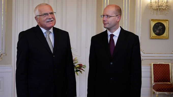 Bohuslav Sobotka se v pátek sešel v prezidentem Václavem Klausem