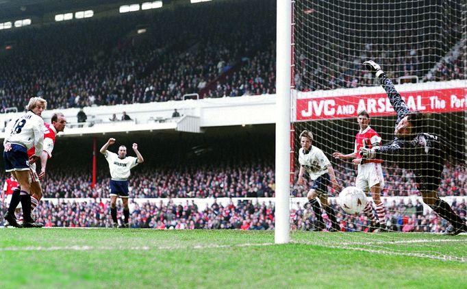 David Seaman v utkání s Tottenhamem