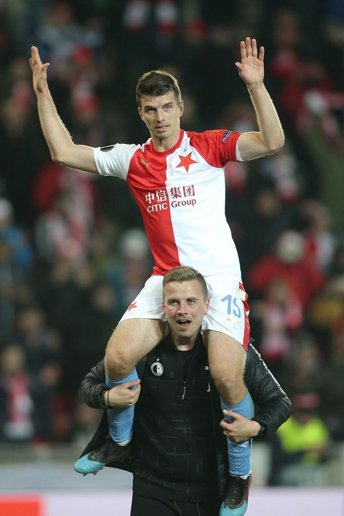 Slávisté slaví postup v odvetě osmifinále Evropské ligy Slavia Praha - FC Sevilla