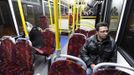 George Kapetanios takes a bus home to Potters Bar after leaving the Ta Dilina Greek restaurant in north London where he works as a chef