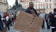 Demonstrace na pražském Staroměstském náměstí.