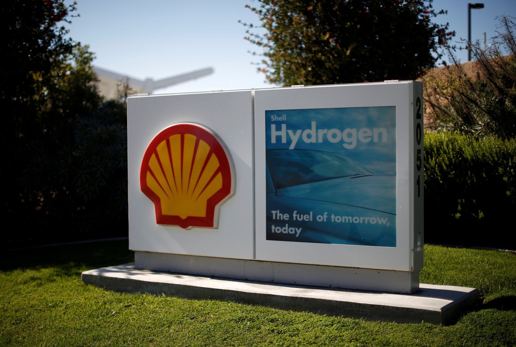 FILE PHOTO: A Shell hydrogen station is seen in Torrance