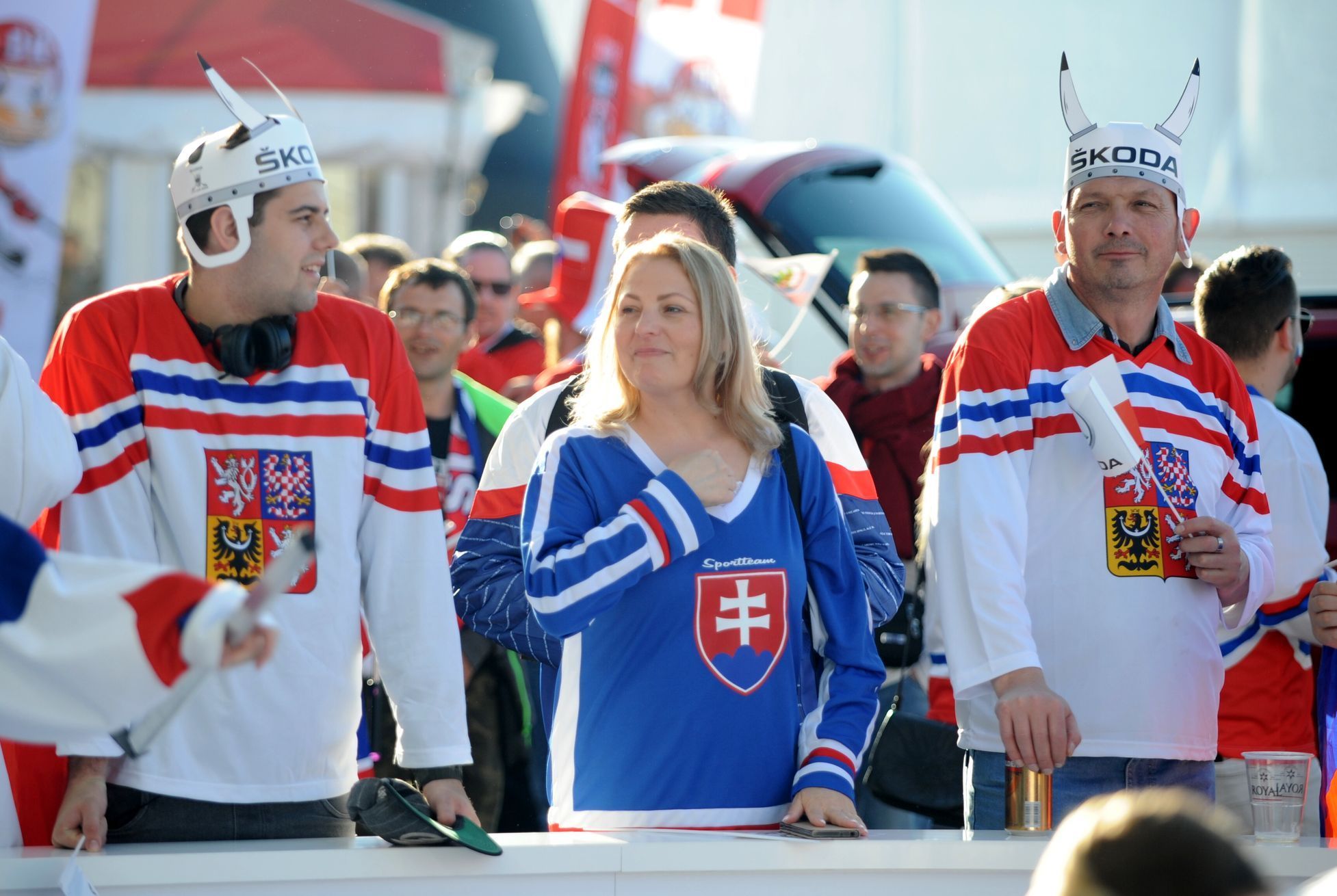 Fanoušci před zápasem Česko - Slovensko na MS 2018