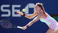 Petra Kvitová na US Open v zápase s Jessicou Pegulaovou