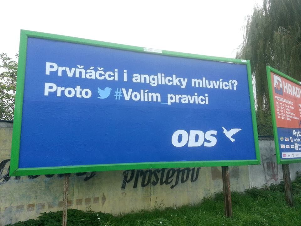 volební kampaň ODS volím pravici billboard