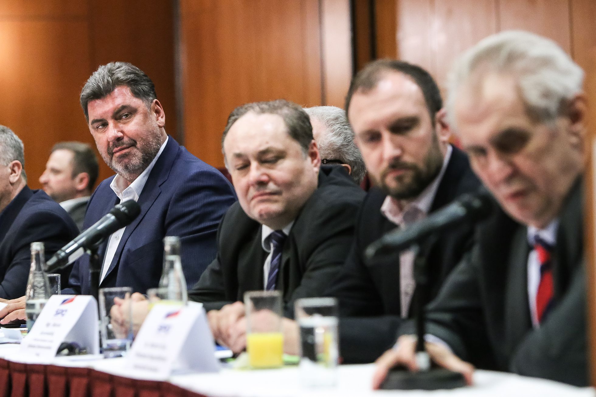 Volební sjezd SPO Zemanovci - Miloš Zeman, Martin Nejedlý, Vratislav Mynář - 28.3.2018
