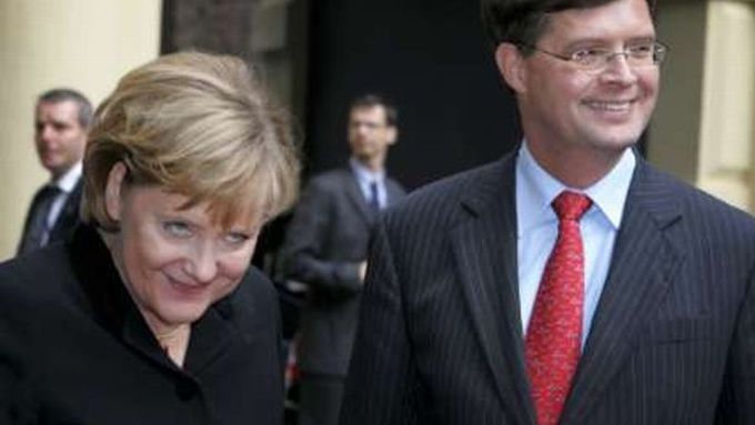 Premiér Balkenende s německou kancléřkou Merkelovou