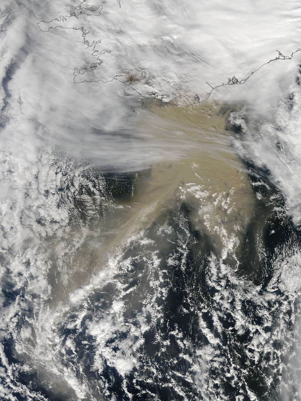 NASA snímky sopky Grímsvötn