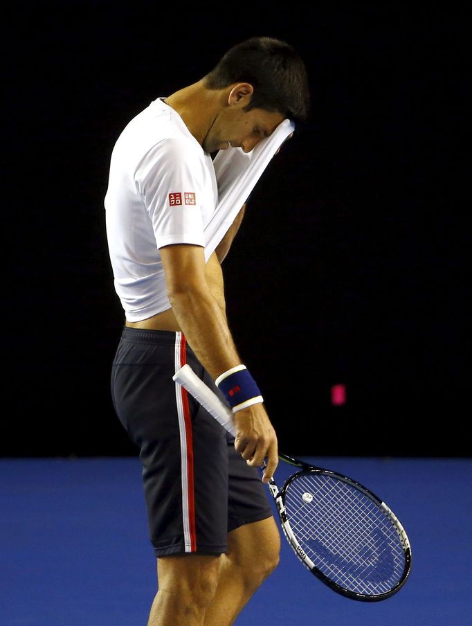 Novak Djokovič při tréninku na Australian Open 2016