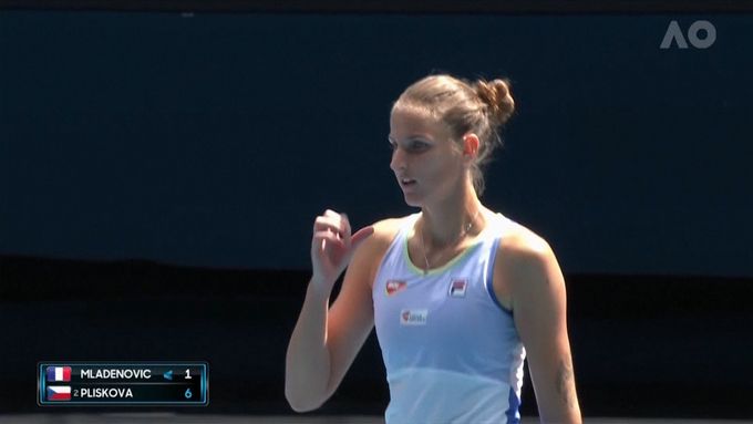Klíčové okamžiky souboje Karolíny Plíškové s Francouzkou Kristinu Mladenovicovou na Australian Open.