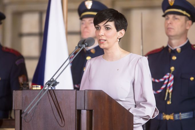 Markéta Pekarová Adamová. Záběr na hosty během inaugurace Petra Pavla prezidentem ČR na Pražském Hradě. Praha, 9. 3. 2023