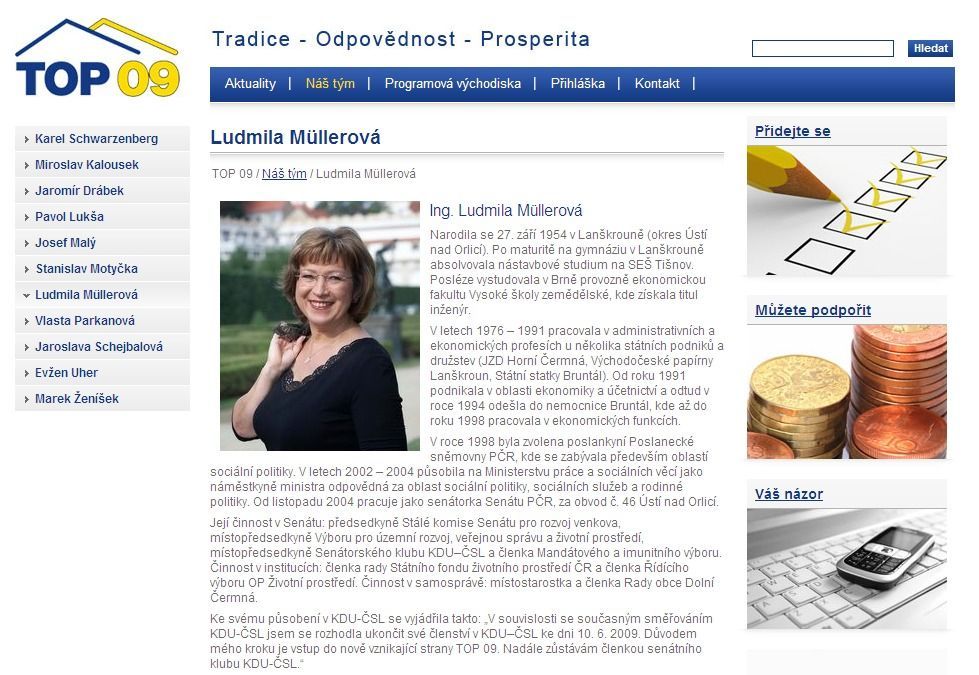 TOP 09: Ludmila Müllerová