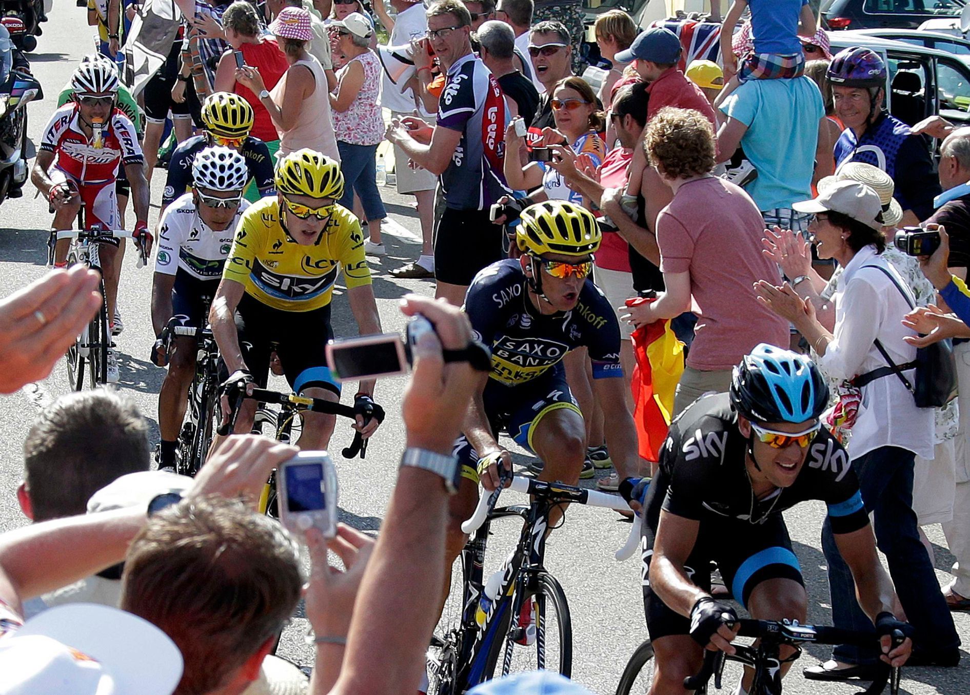 Roman Kreuziger a Chris Froome v 16. etapě Tour de France 2013