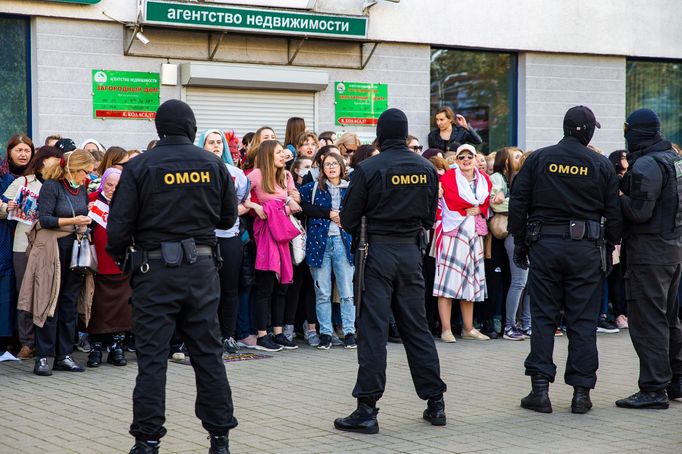 Protesty v Bělorusku, září 2020.