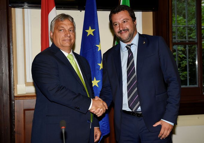 Maďarský premiér Viktor Orbán se sešel s italským ministrem vnitra Matteem Salvinim.