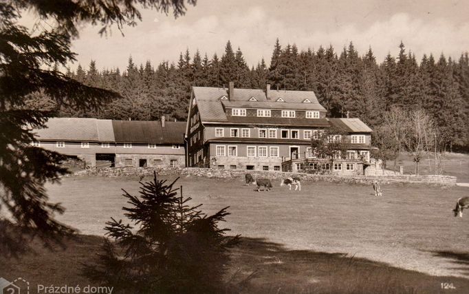 Davidovy boudy v Krkonoších. Nedatovaná archivní fotografie