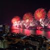 Fireworks explode over Copacabana beach during New Year's celebrations in Rio de Janeiro