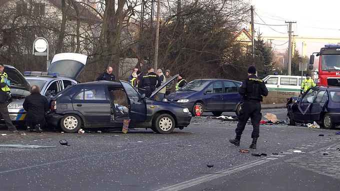 Dopravní nehoda v Plzni.