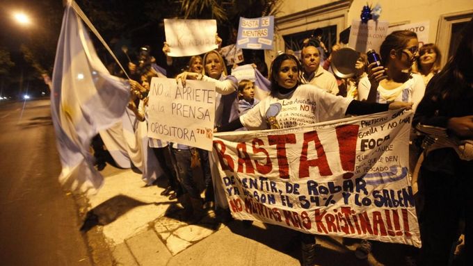 Proti prezidentce Argentinci demonstrovali i před dvěma týdny.