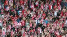 Fotbal, Gambrinus liga, Slavia - Jablonec: fanoušci Slavie