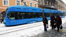 Chorvatská metropole Záhřeb pod sněhem.