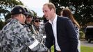 Britain's Prince William and his wife Catherine, Duchess of Cambridge, meet the crew of the Royal Australian Navy MRH90 helicopter at Sydney's Victoria Barracks