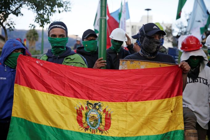 Protesty v Bolívii.