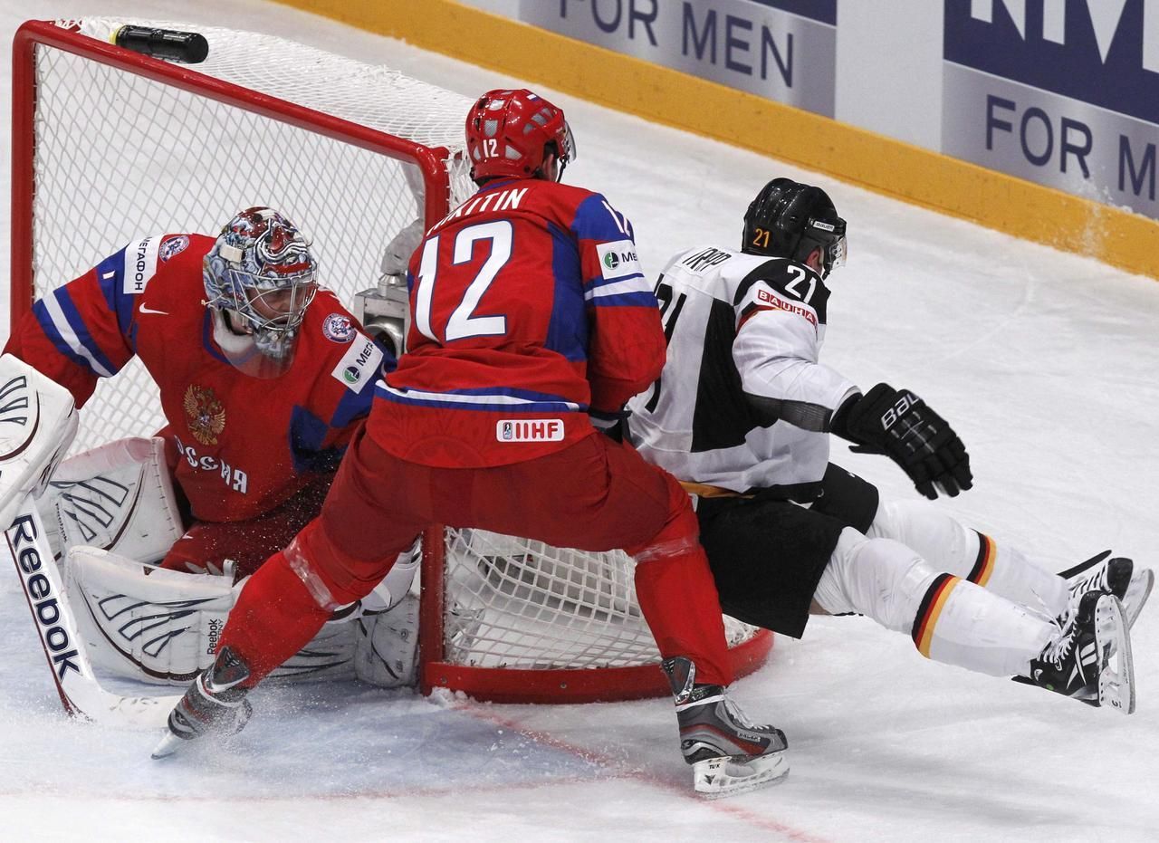 MS v hokeji 2012: Rusko - Německo (Varlamov, Nikitin, Tripp)