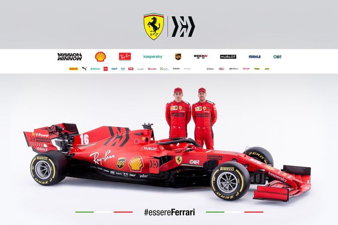 Charles Leclerc a Sebastian Vettel s monopostem formule 1 Ferrari SF 1000 pro sezonu 2020