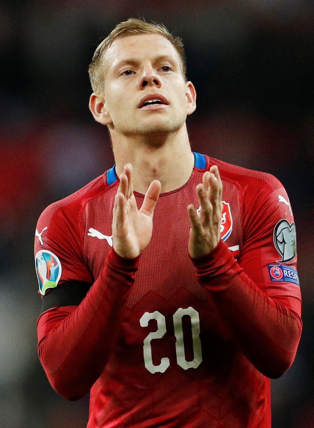 Matěj Vydra po zápase kvalifikace ME 2020 Anglie - Česko.