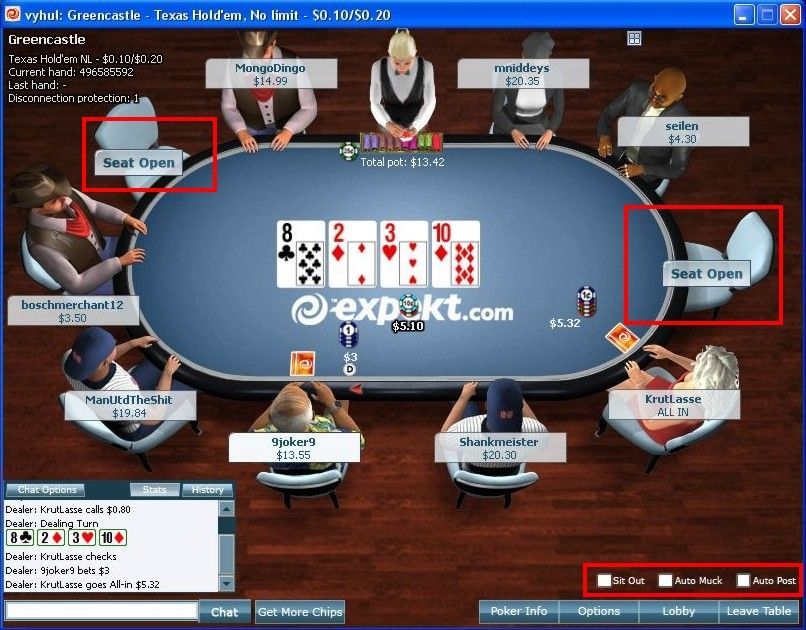Poker Expekt.com - volné místo