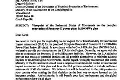 Micronesia objects Czech plant, due to sea level rise
